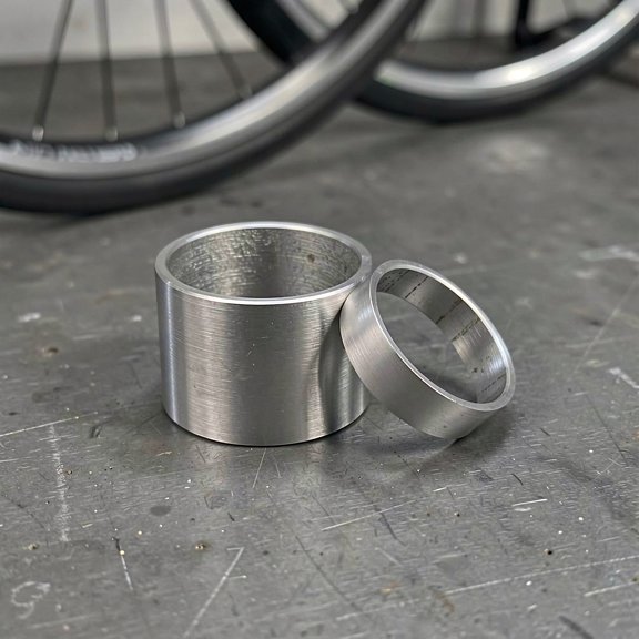 Healifty Bike Headset Spacer, Titanium, Plated Silver, Stable Ride, Easy Installation, 4Pcs