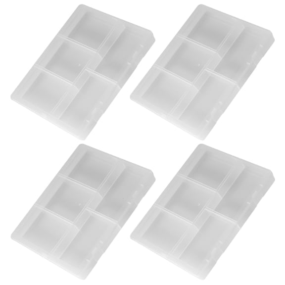 Healifty 4Pcs Clear Plastic Organizer Box with Lid for Hardware Fittings and Trinkets