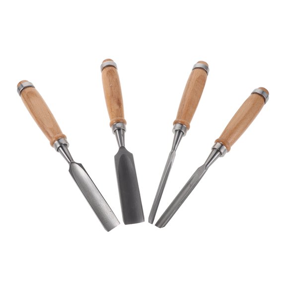 Healifty 4Pcs Woodworking Chisel Set with Precision Sharpened Edges for Smooth Wood Sculpting