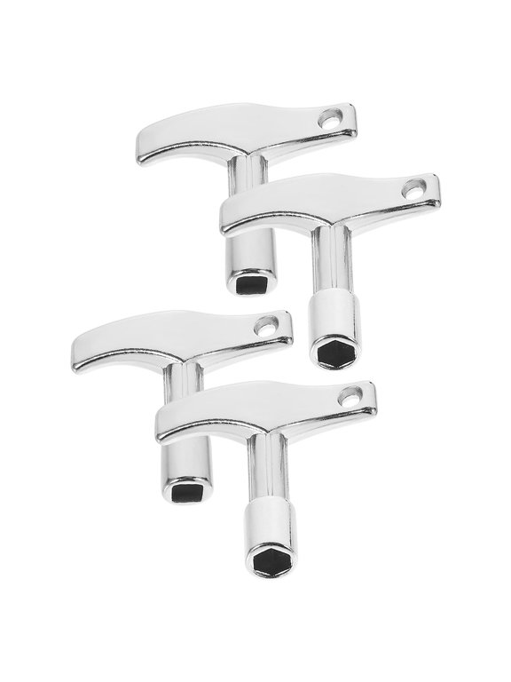 4-Pack Zinc Alloy Drum Tuning Keys with Handy Keychain for Jazz, Square, and Percussion Drums