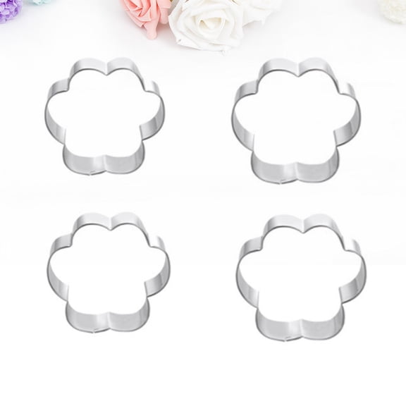 Healifty 4pcs Cookie Cutter Dog Paw Baking Tool Stainless Steel for Treats