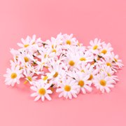 Healifty 50Pcs Simulation Daisy Flowers Fabric White Craft Flowers for Decoration and DIY