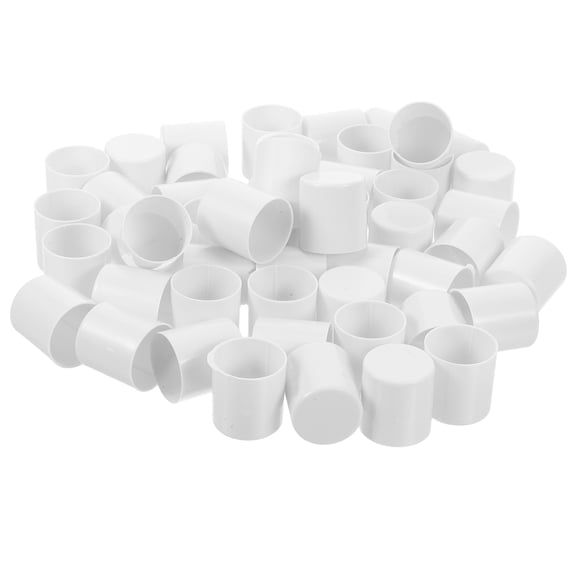 Healifty 50Pcs White Plastic Light Socket Covers Lamp Holder Cups for Home Lighting Repair and Replacement