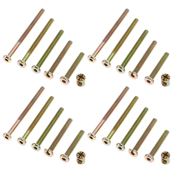 Healifty 51Pcs Assorted Screws Kit Golden Copper Alloy Furniture Assembly Crib Hardware