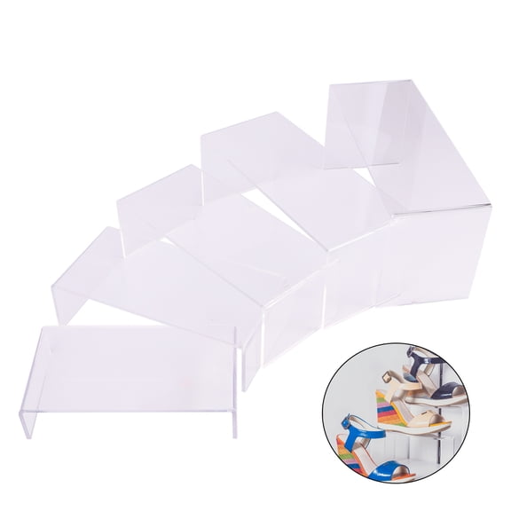 Healifty 5Pcs Acrylic Shoe Rack White Display Stand for Supermarket and Shoecase
