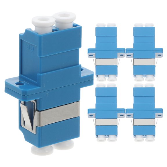 Healifty 5Pcs Blue Lc Fiber Adapter Plastic Fiber Connector for Easy Installation and Stable Connection