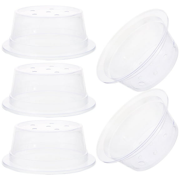 Healifty 5Pcs Clear Cake Dome Food Cover Protective Lid for Dining Table and Dessert Display