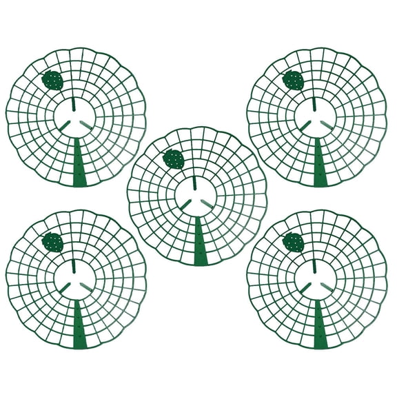 Healifty Garden Plant Support Stand Green Plastic for Small Plants and Strawberries 5Pcs