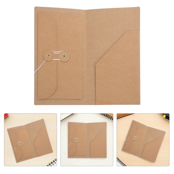 Healifty 5Pcs Lightweight Kraft Paper Journal Insert Pocket for Notebook Planner and Ticket Organizer