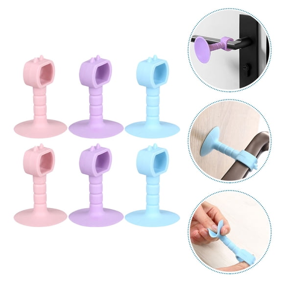 Healifty 6Pcs Anti Collision Silicone Door Stopper with Suction Cup for Home Door Protection