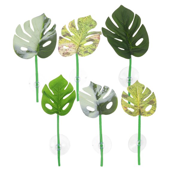 Healifty 6Pcs Artificial Betta Fish Leaf Hammock Bed Aquarium Decor Breeding Grass Resting Spot for Tropical Tanks