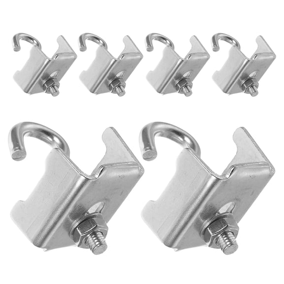 Healifty 6-Pack Heavy Duty Steel Beam Hanger Clamps for Pipe Support and Storage Shelf Brackets Construction