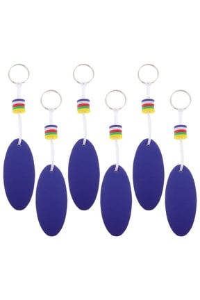 6-Pack Foam Floating Keychains with Surfboard Design for Boating, Water Sports, and Outdoor Activities in Multiple Colors