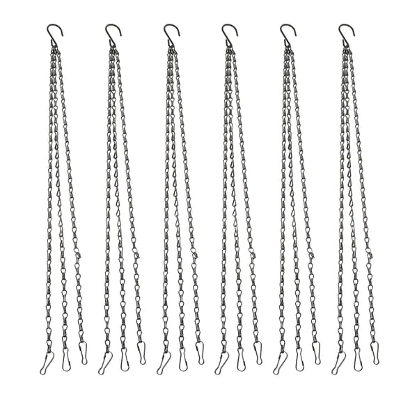 Healifty Versatile Iron Hanging Chains, Heavy Duty, for Flower Pots, Bird Feeders, and Lanterns, Black, 6Pcs