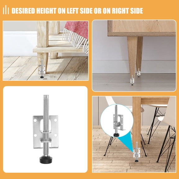 Healifty 6-Pack Heavy Duty Adjustable Table Levelers with Anti- Pads for Furniture Stability and Height Adjustment