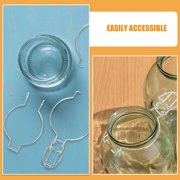 Healifty 6-Piece Stainless Steel Jar Holder Set in Plated for Glass Jars, and Versatile Kitchen Storage