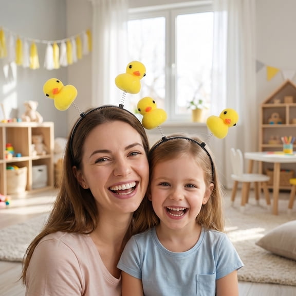 Healifty Plush Animal Hairband Yellow Duck Headwear for Fun Pool Party Accessory