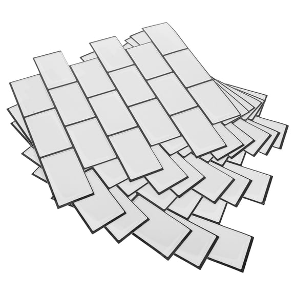Healifty 6Pcs Self Adhesive 3D Subway Tile Stickers for Kitchen and Laundry Room Walls