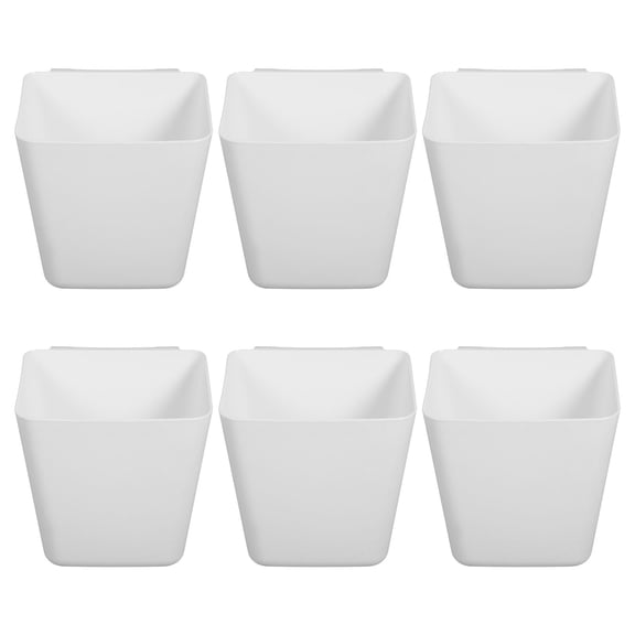 Healifty Aesthetic White ABS Hanging Storage Bins, Space-Saving Design, 6Pcs