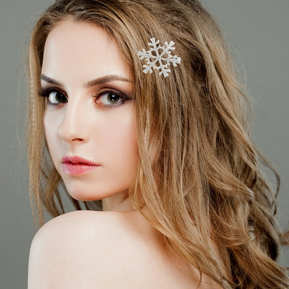 Healifty 6pcs Snowflake Clips for Hair Alloy Accessories for Women on Birthday Celebrations