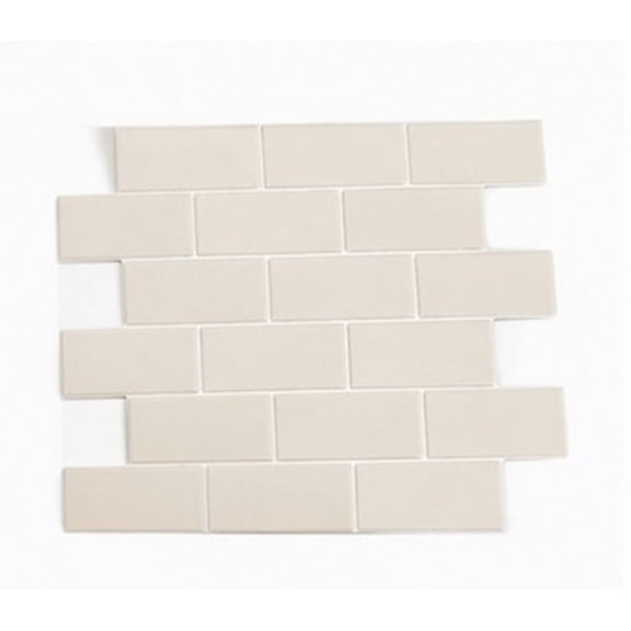 Healifty 6Pcs Subway Stick on Tiles Beige Vintage Design PVC No Tools Required for Kitchen Renovation