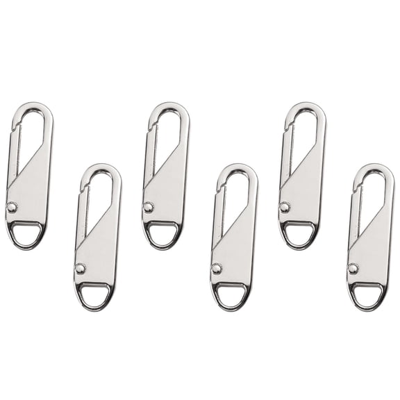 Healifty 6pcs Detachable Zipper Pull Tabs Silver For Sportswear Crafts General Users