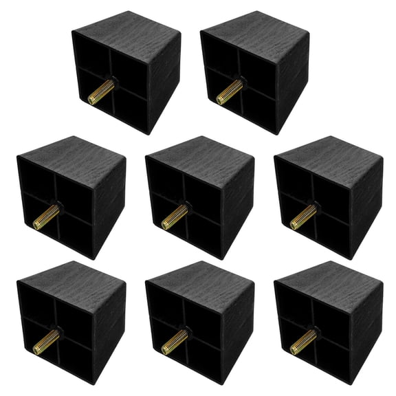Healifty 8Pcs Adjustable Furniture Leveling Feet, Threaded Metal Bolt Legs with Plastic Base for Sofa, Couch, Cabinet and Table