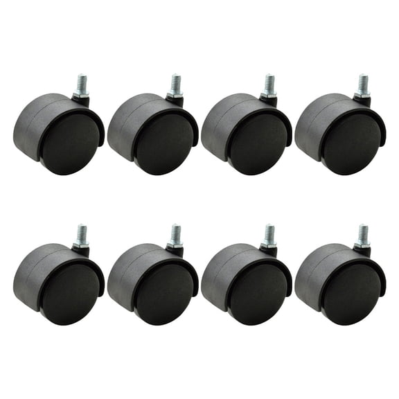 Healifty 8Pcs Black Office Chair Wheel Kit Smooth Quiet Movement for Furniture and Workbenches