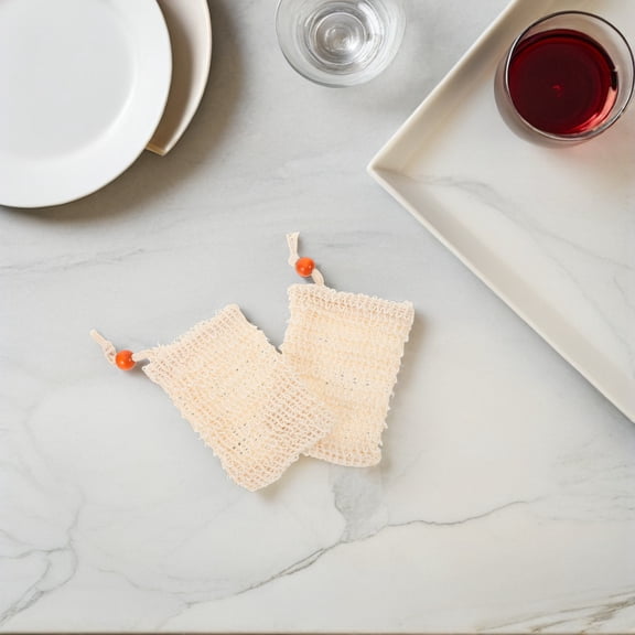 Healifty 8Pcs Bath Foaming Net Mesh Soap Saver Pouch with Hygienic Hanging Design