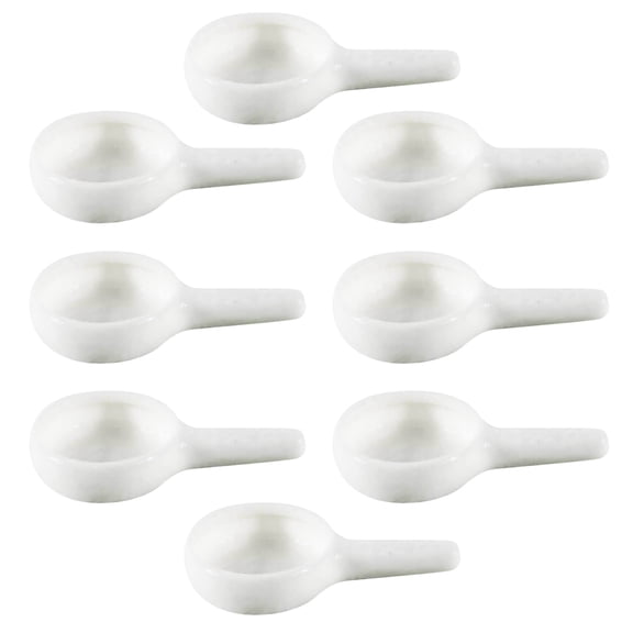 Healifty 8Pcs Ceramic Tealight Spoon Candle Holder White Decor for Home and Office