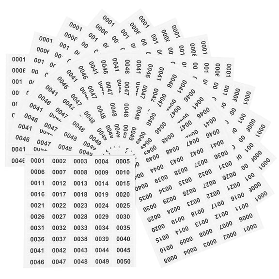 Healifty Rectangular Number Stickers for Inventory and Classroom 20Sheets
