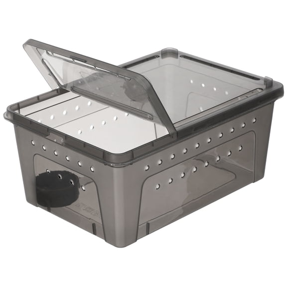 Healifty Adjustable Reptile Habitat Plastic Clear Container for Snakes Lizards 1Set