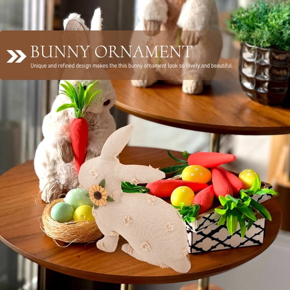 Healifty Cute White Plush Bunny Decoration Perfect for Easter Table Centerpiece or Bookshelf Display