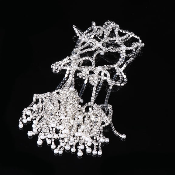 Healifty Rhinestone Headdress White Forehead Chain Elegant Adults Headwear for Special Occasions