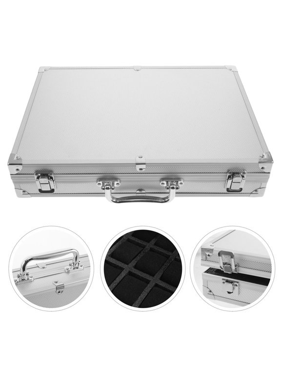 Aluminum Alloy Portable Watch Storage Box with 18 Slots and Shockproof Hard Case for Travel