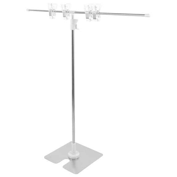 Healifty Assorted Color T-Shaped Advertising Stand with Retractable Clip for Sleek Poster Presentation