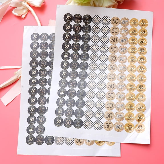 Healifty Party Number Stickers Assorted Color for Tables and Invitations