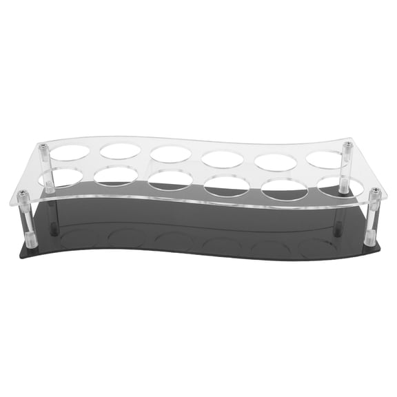 Healifty Black Acrylic Shot Glass Display Rack for Home Parties and Bar Accessories