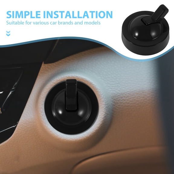 Healifty Black Metal Push Start Button Cover with Single Lever for Car Interior Upgrade and Custom Modification