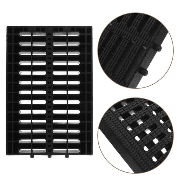 Healifty Black Plastic Drainage Grate for French Drain System with Strong Bearing Capacity and Practical Use