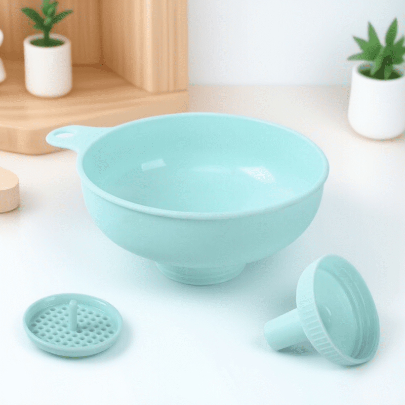 Three Funnels Healifty Blue Kitchen Funnel for Oil Wine Soy Sauce Smooth Surface Easy ...