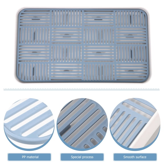 Healifty Double Layer Plastic Draining Tray for Tea Sets, Fruit Storage, Kitchen and Household Organization