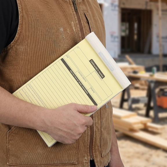 Healifty Business Invoice Receipt Book with Carbonless Duplicate Order Forms for Office and Contractor Use