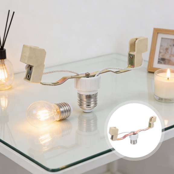 Healifty Ceramic E27 to R7s Lamp Socket Adapter for Home Lighting with Heat Resistant Insulation