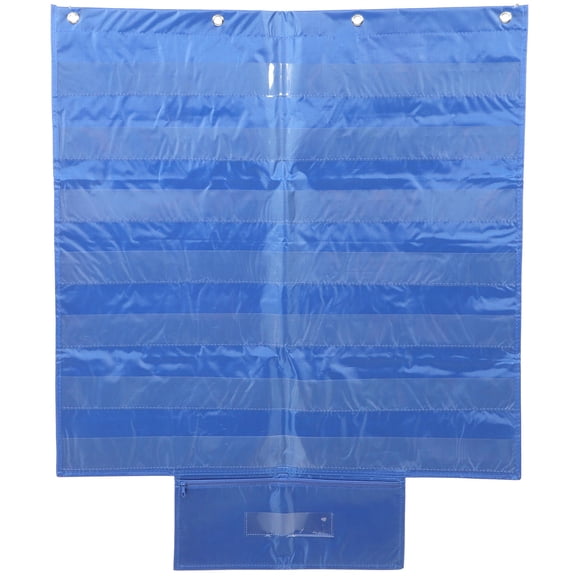 Healifty Classroom Wall Pocket Chart Blue for Teaching Word Cards Sentence Strips