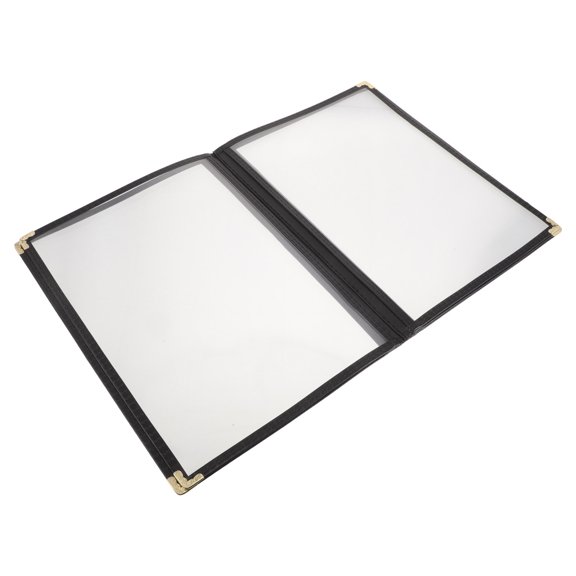 Healifty Clear PVC Restaurant Menu Covers Protective Loose Leaf Binder for Food Service