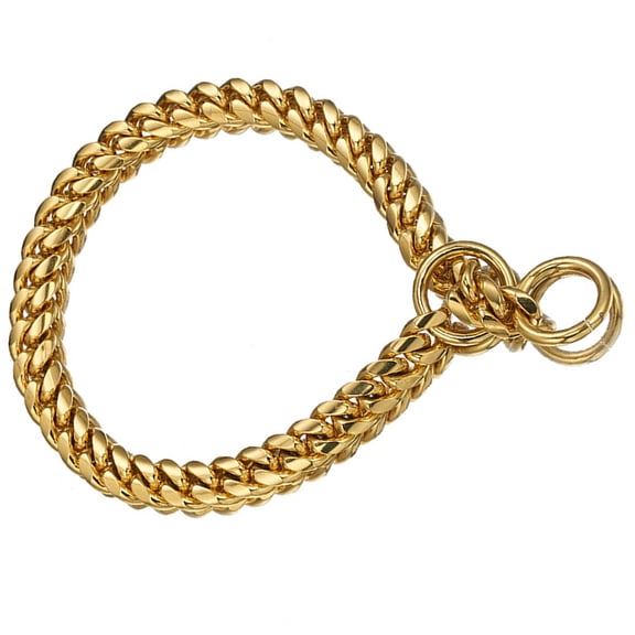 Healifty Collar Chain 316L Stainless Steel Dog Chain Link Golden Simple Design 1 PCS