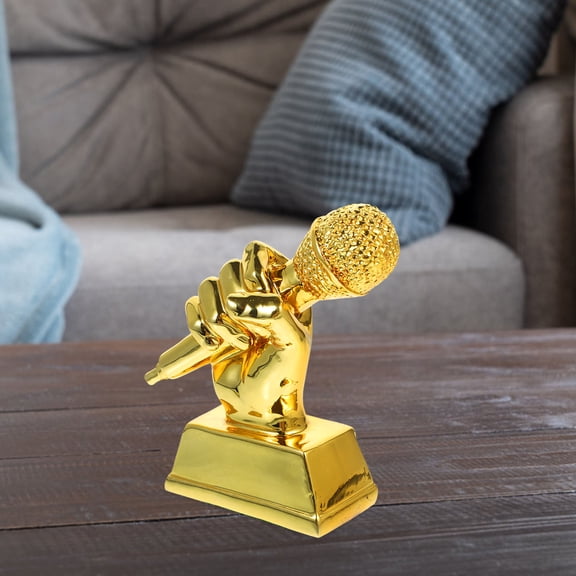 Healifty Decorative Resin Singing Competition Trophy with Strong Durable Finish