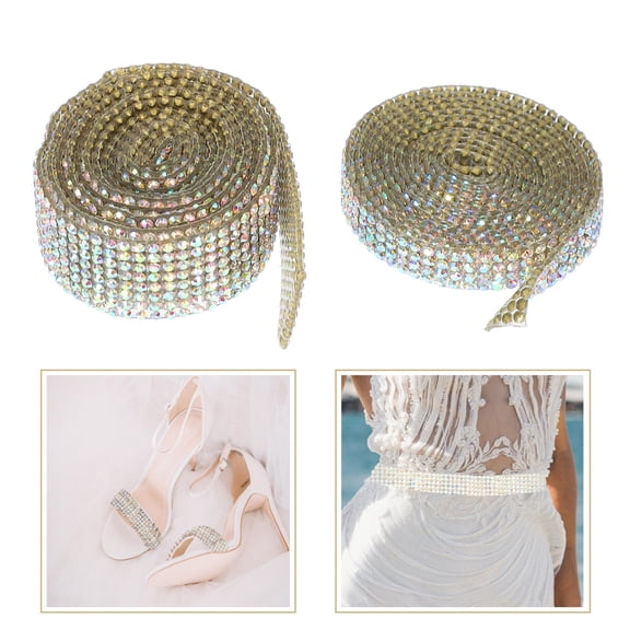Healifty Decorative Rhinestone Tape Assorted Color Easy to Cut and Attach