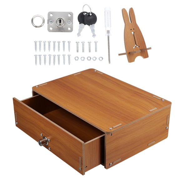 Healifty Desk Extender Shelf with Lock Storage Box for Monitor and Office Accessory Organizer